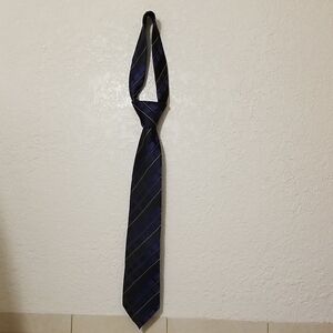 John Ashford Navy and Black Striped Tie